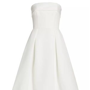 Amsale Faille Fit-&-Flare Midi-Dress